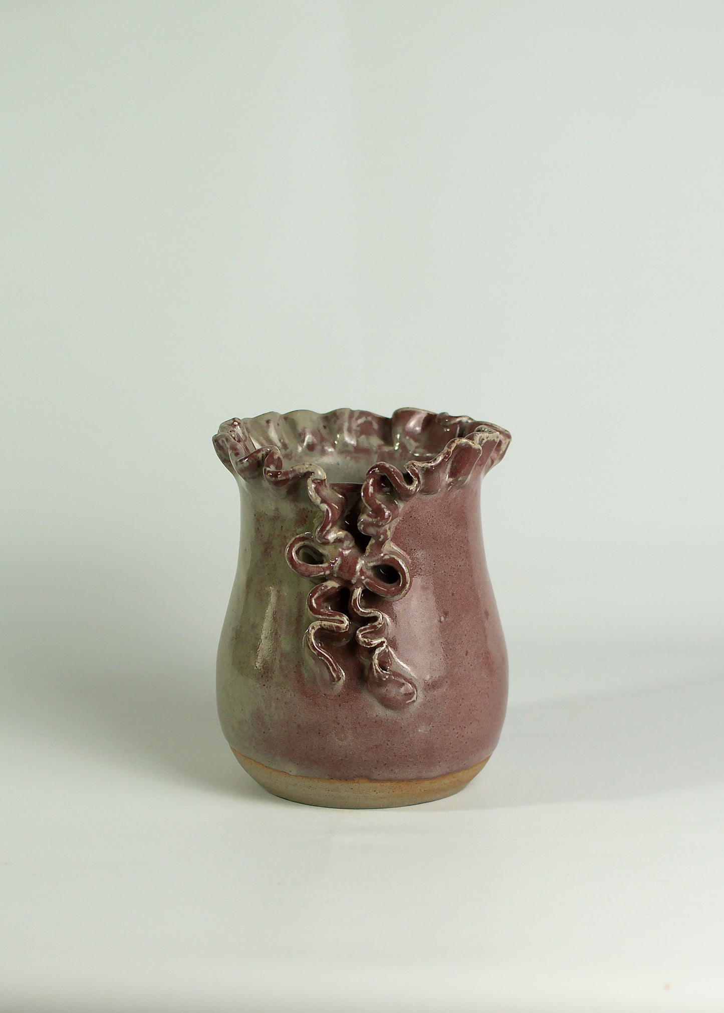 Brown-pink Ribbon Vase